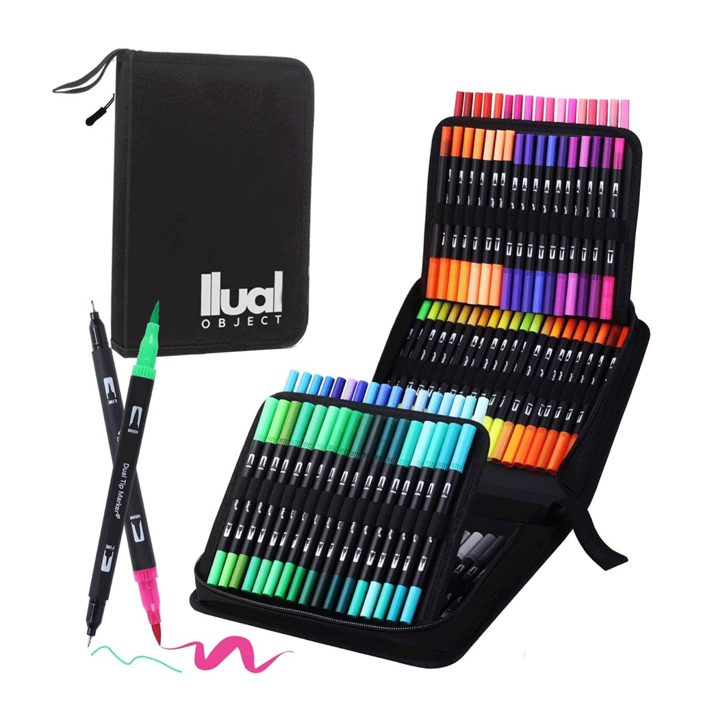 Estuche rotuladores doble punta 120 COLORES más regalo cuaderno de dibujo