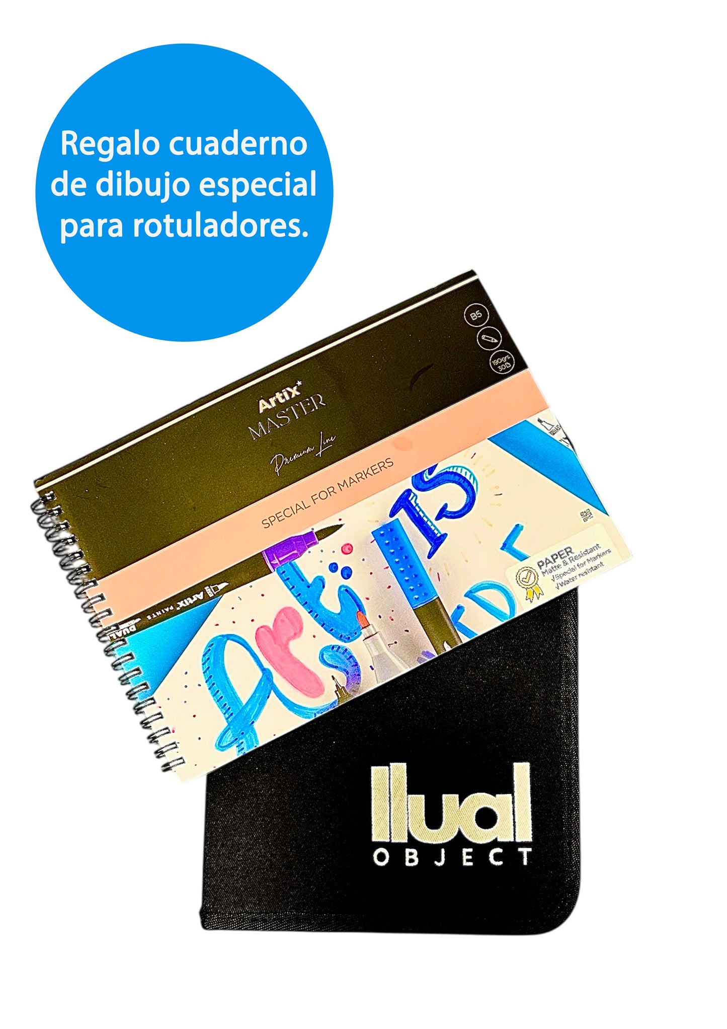 Estuche rotuladores doble punta 72 COLORES más regalo cuaderno de dibujo