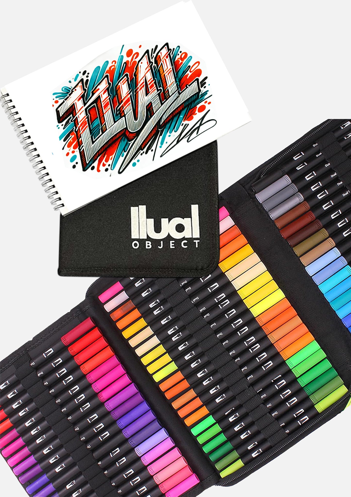 Estuche rotuladores doble punta 120 COLORES más regalo cuaderno de dibujo